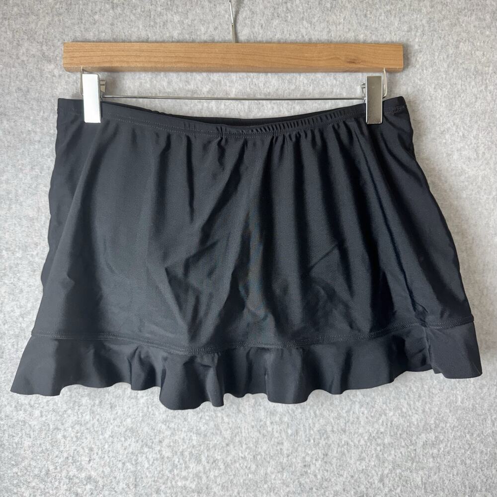 Croft & Barrow Swim Skirt Women's Size 6 Black Ruffle Ruching Summer Vacation - Picture 3 of 11
